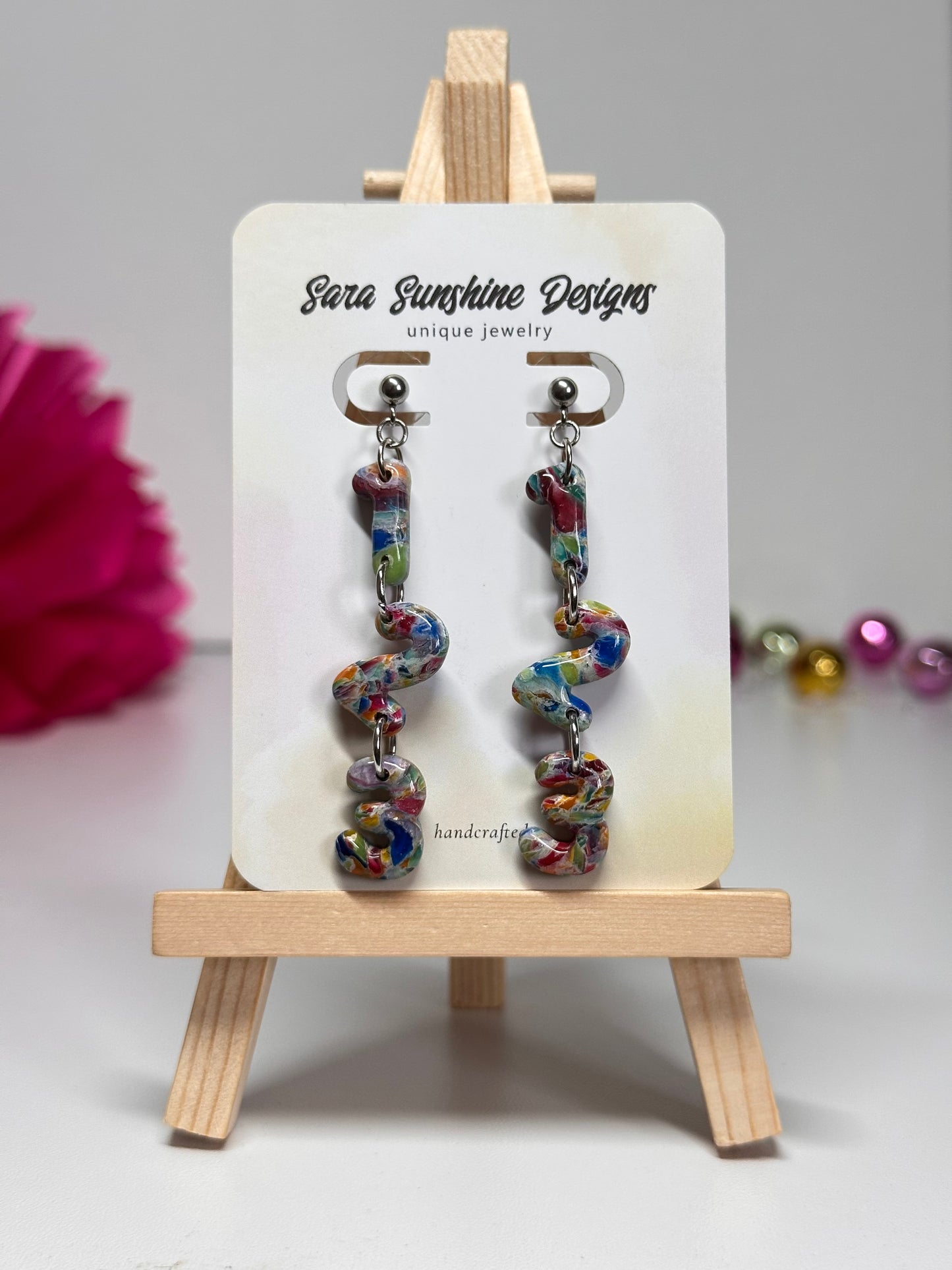 123 Earrings - Rainbow 1
