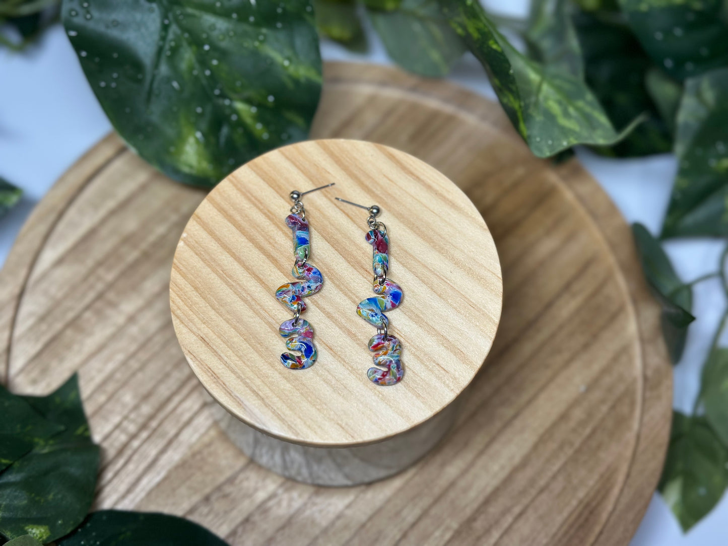 123 Earrings - Rainbow 1