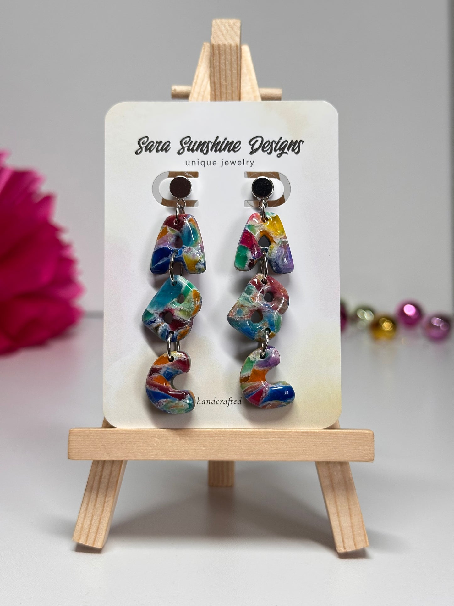 ABC Earrings - Rainbow 1