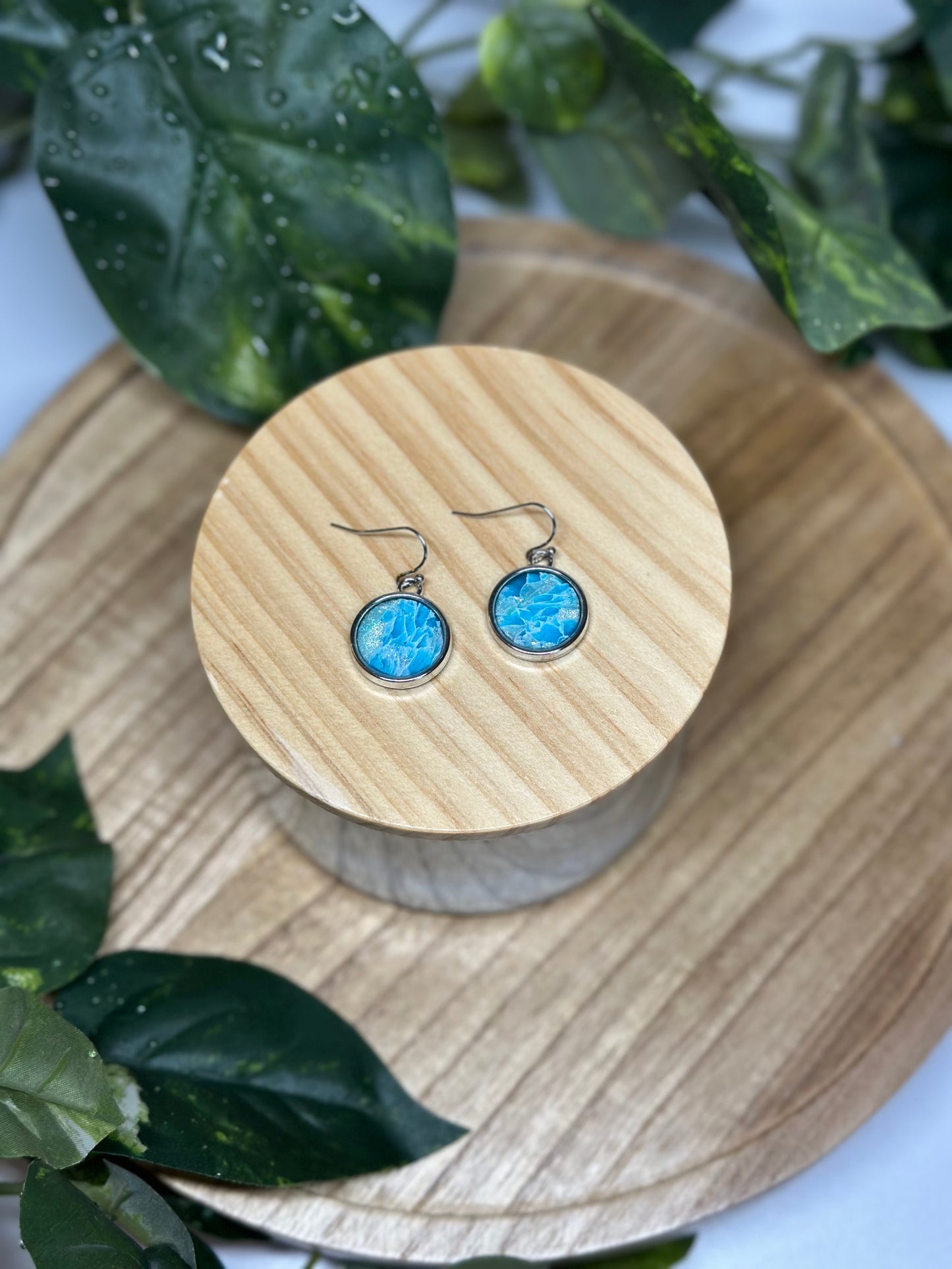 Circle Earrings - Ocean Blue 1