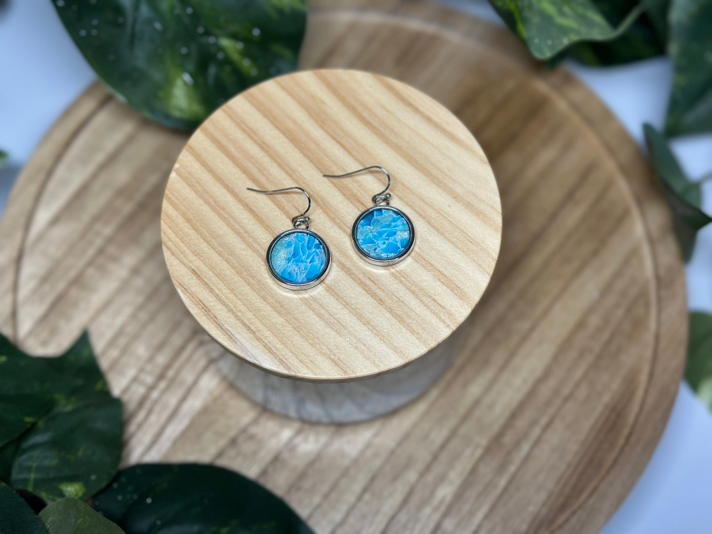 Circle Earrings - Ocean Blue 1