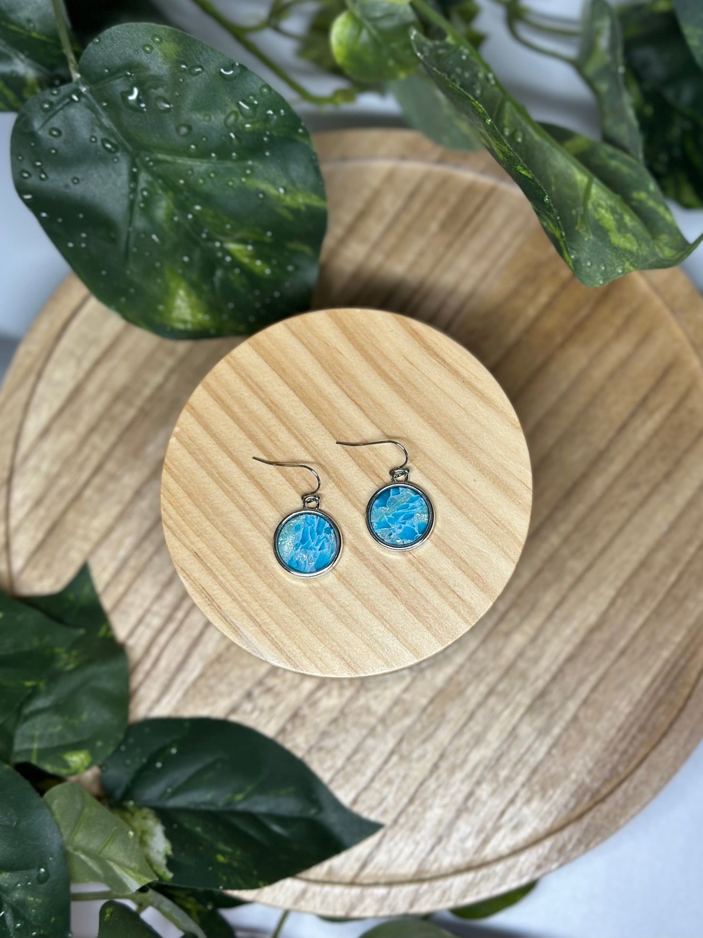 Circle Earrings - Ocean Blue 1