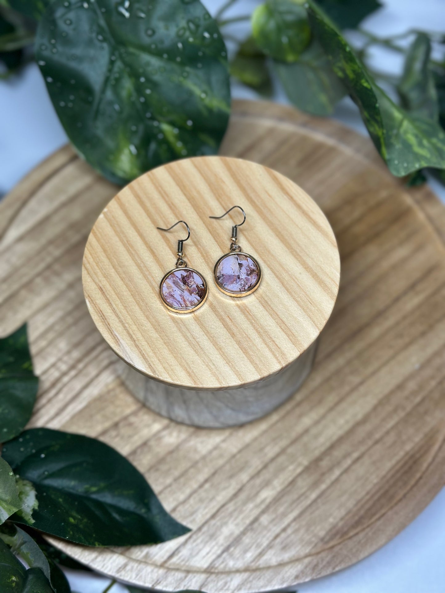 Circle Earrings - Purple 1