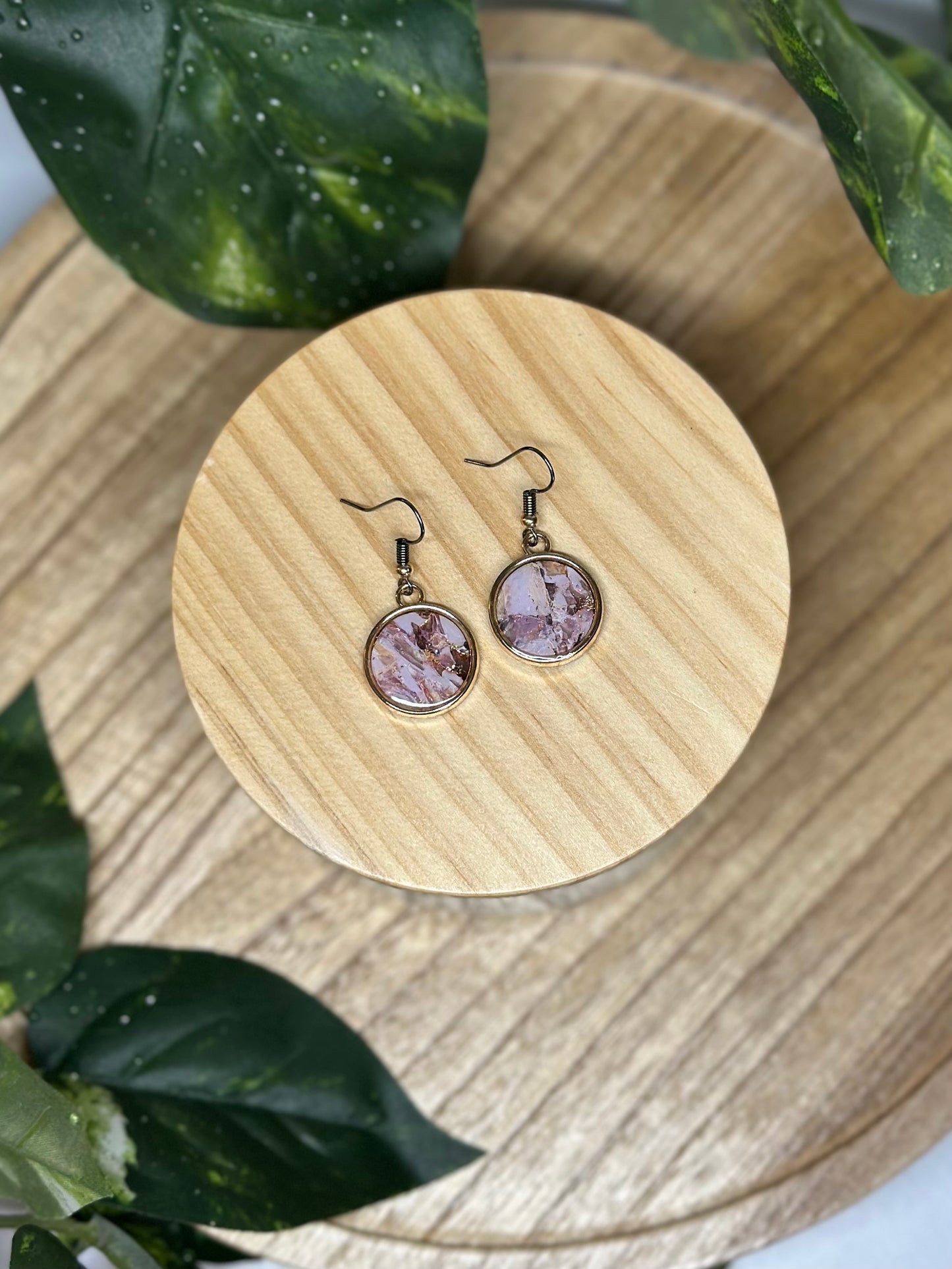 Circle Earrings - Purple 1