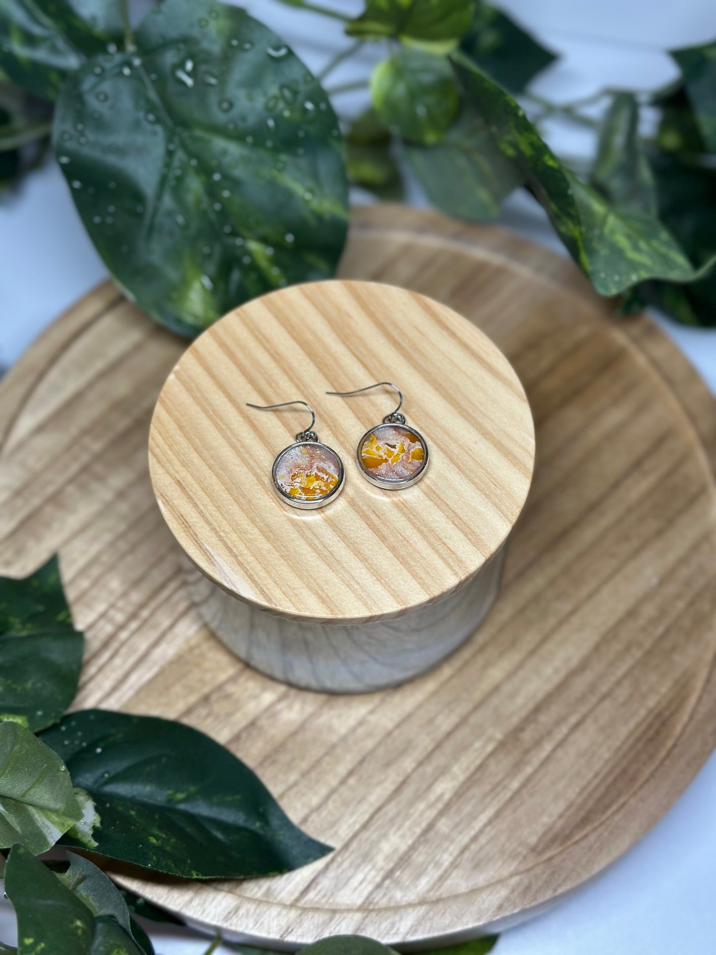 Circle Earrings - Yellow 2