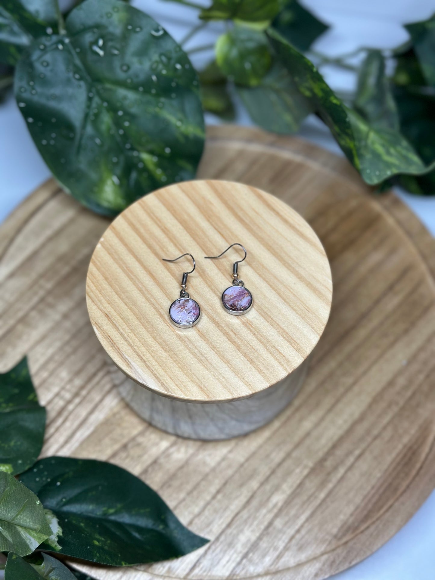 Circle Small Earrings - Purple