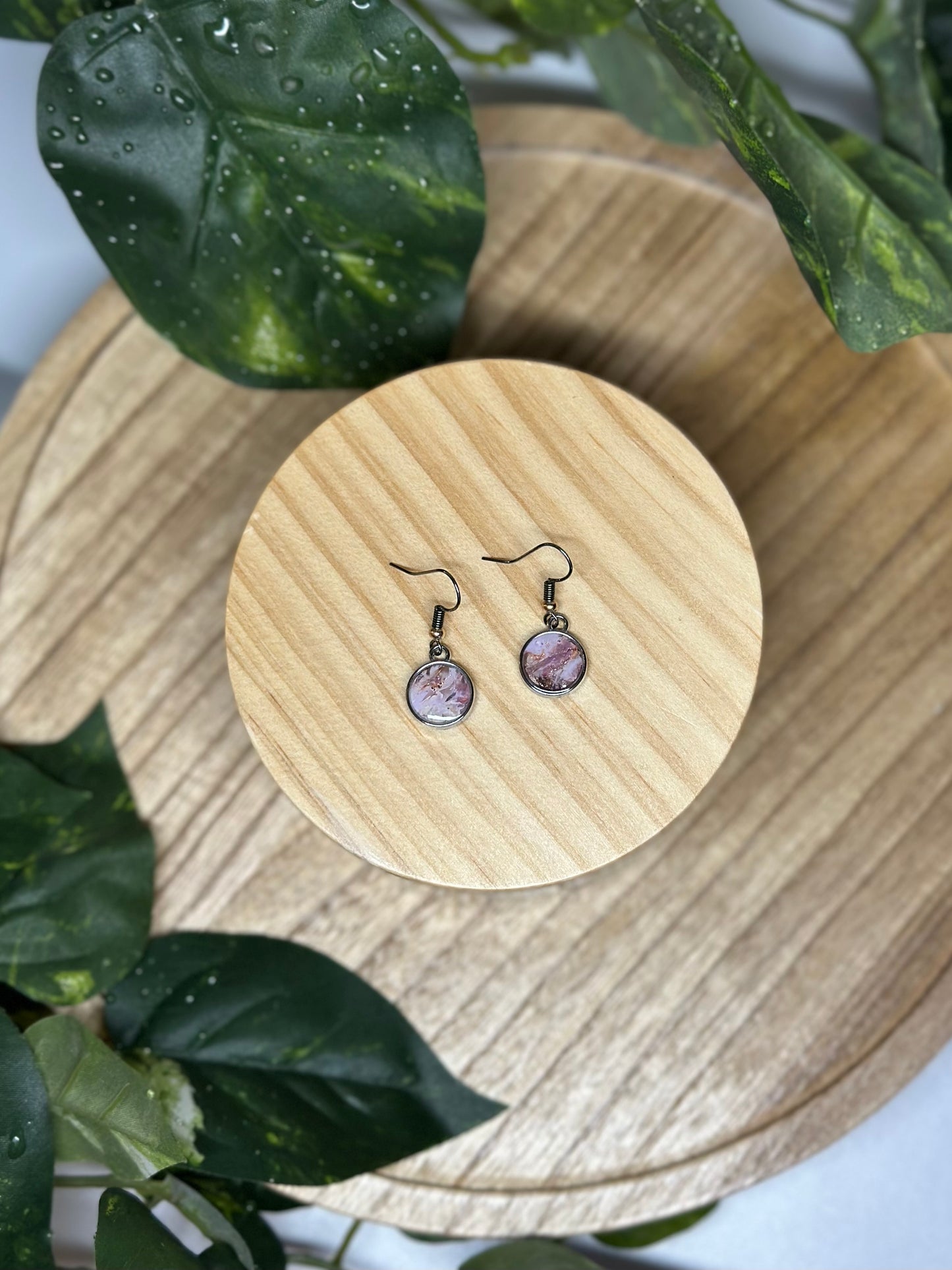 Circle Small Earrings - Purple