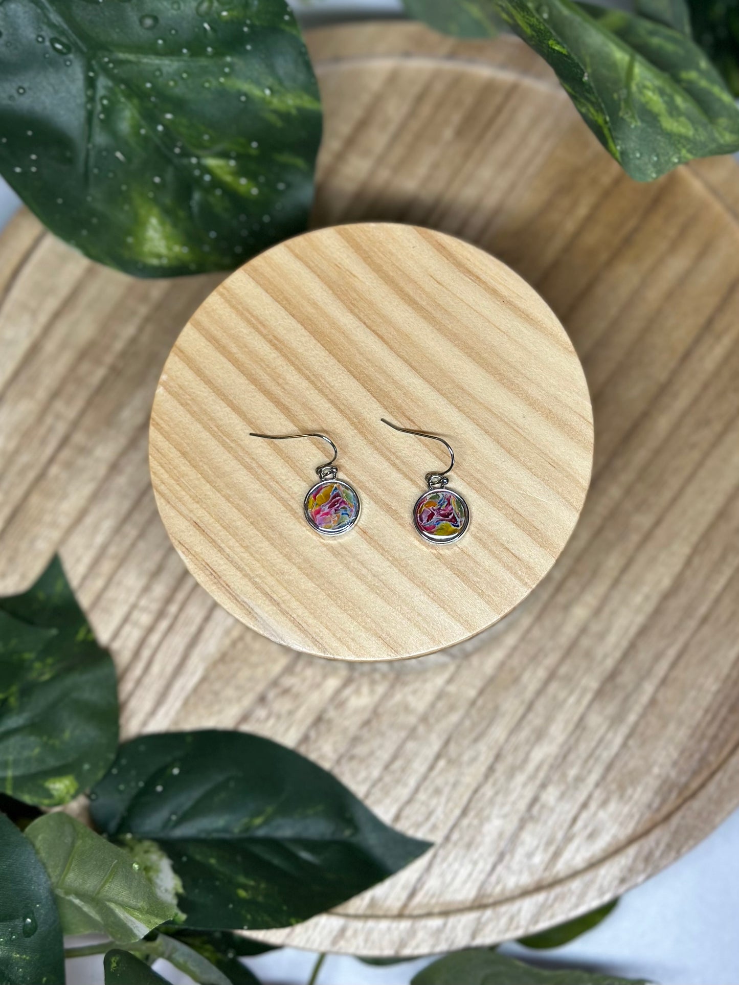 Circle Small Earrings - Rainbow 1