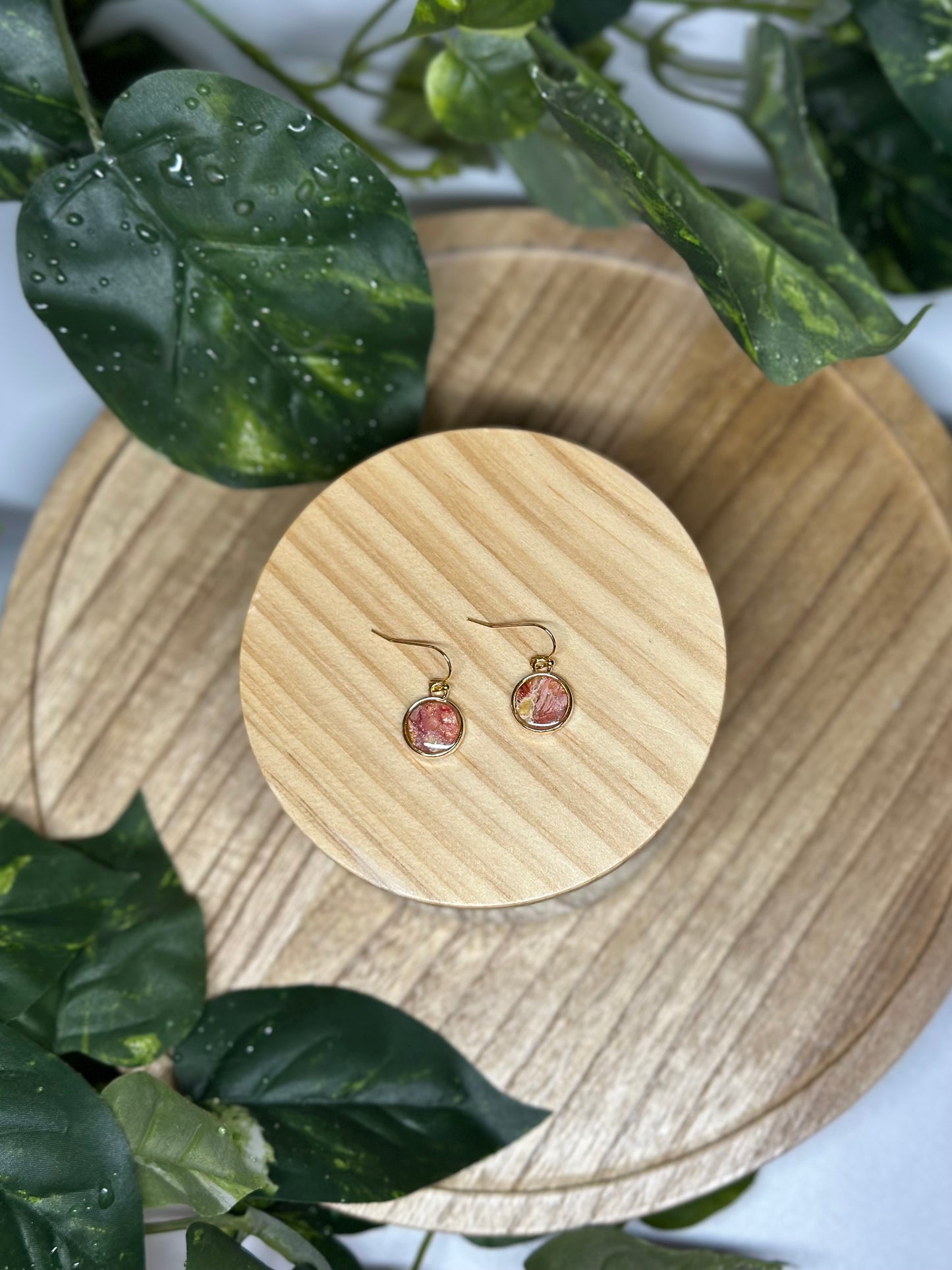 Circle Small Earrings - Yellow & Pink 2