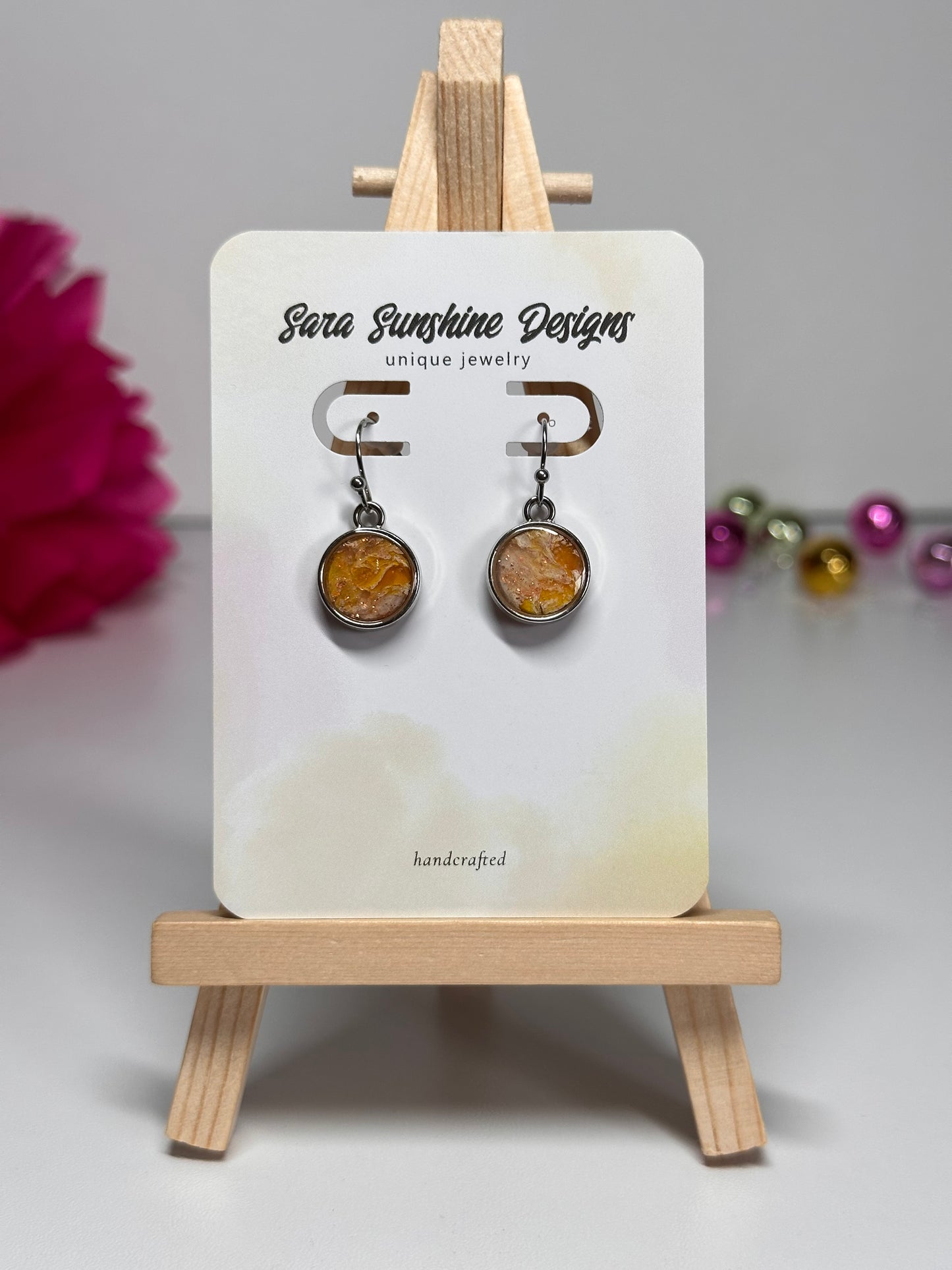Circle Small Earrings - Yellow 1