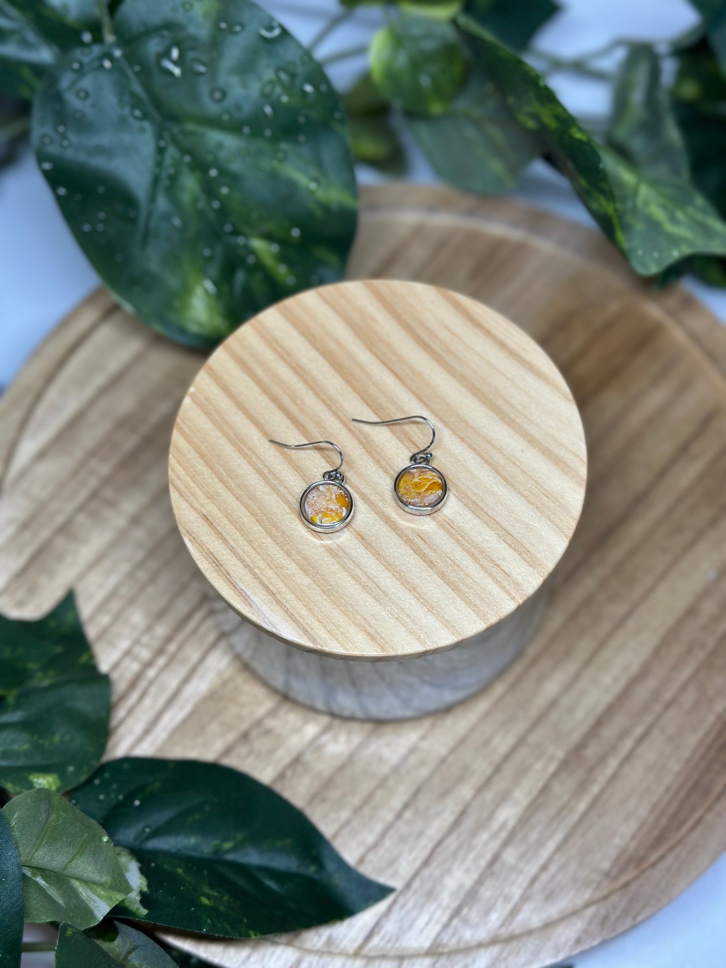 Circle Small Earrings - Yellow 1