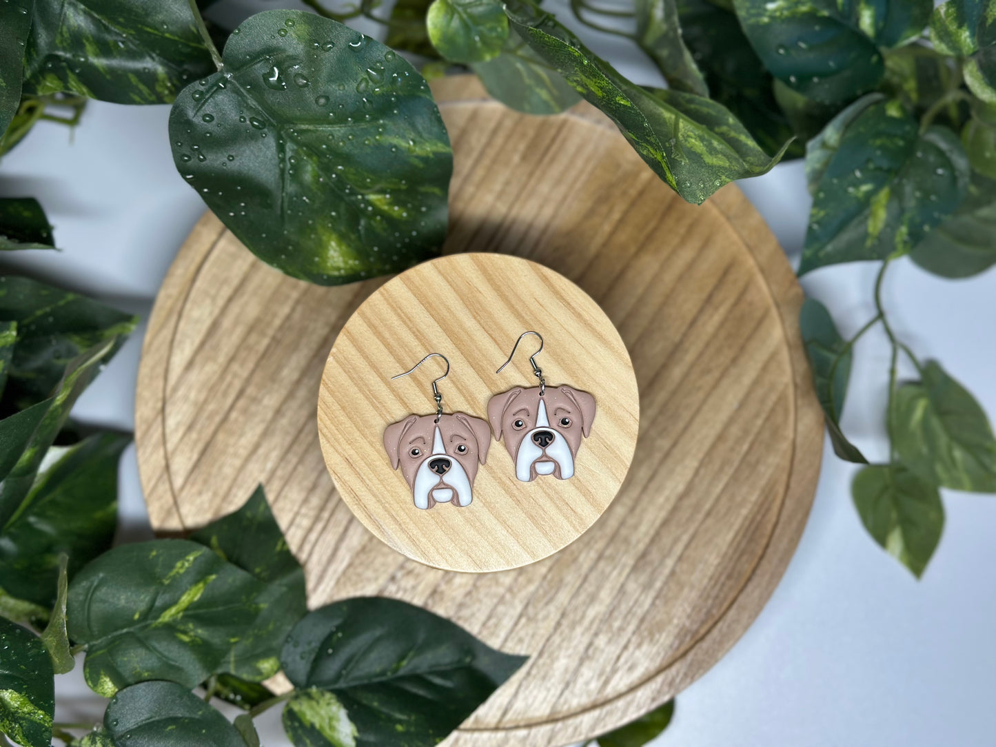 Dogs - Boxer / Mastiff Earrings - Fawn
