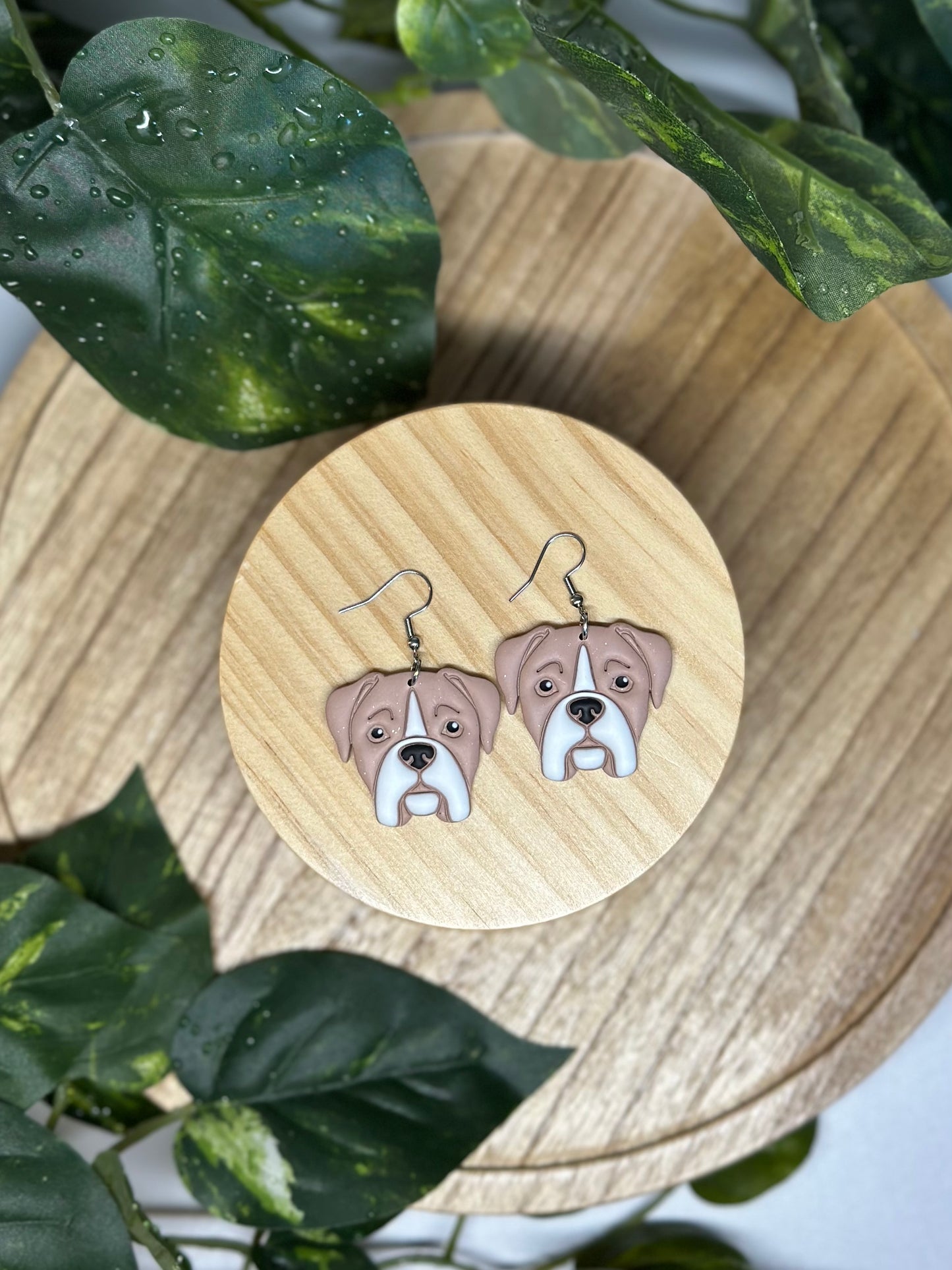 Dogs - Boxer / Mastiff Earrings - Fawn