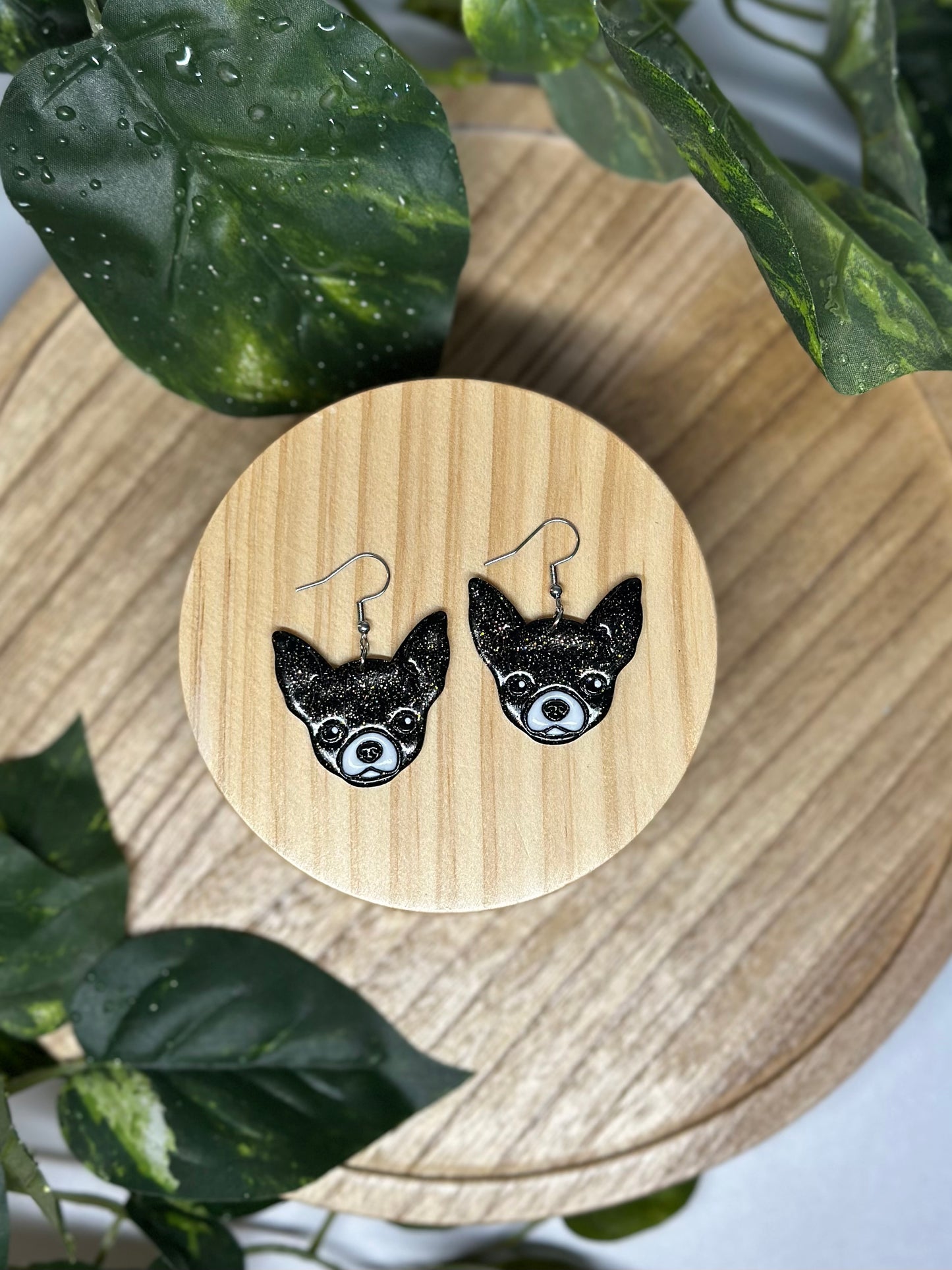 Dogs - Chihuahua Earrings - Black & White