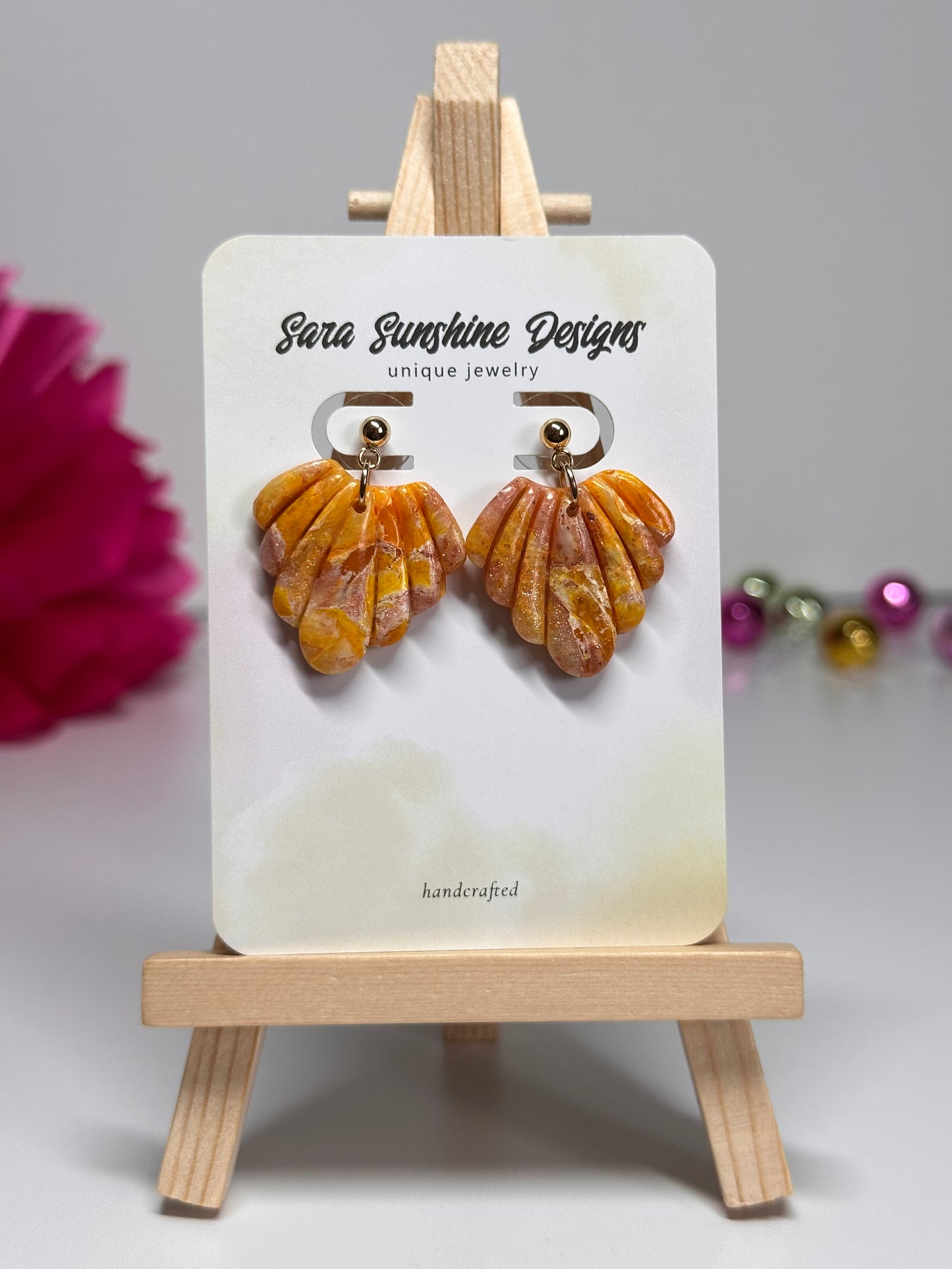 Fanned Earrings - Yellow