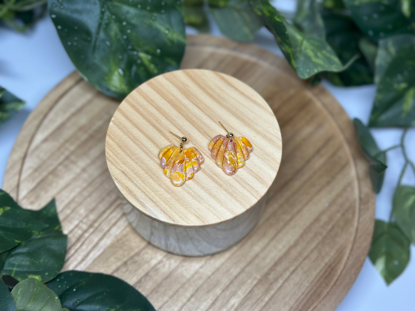Fanned Earrings - Yellow