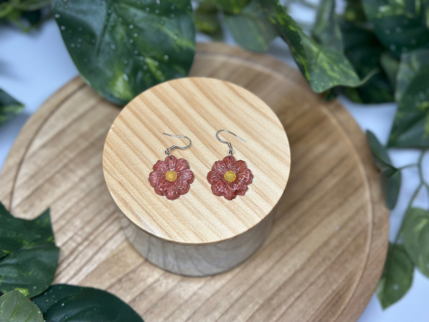 Floral Earrings - Pink 2