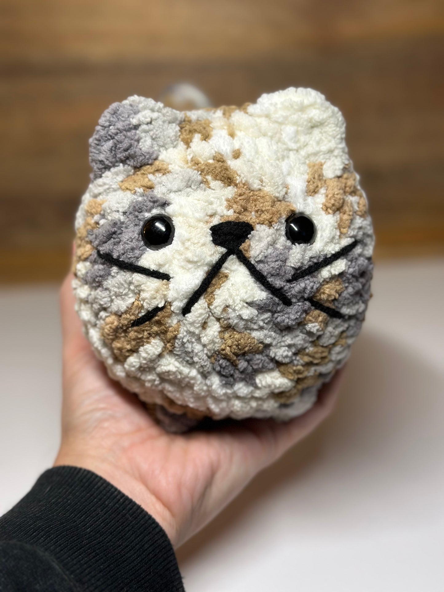 Crocheted Loaf Cat - Dilute Tortie