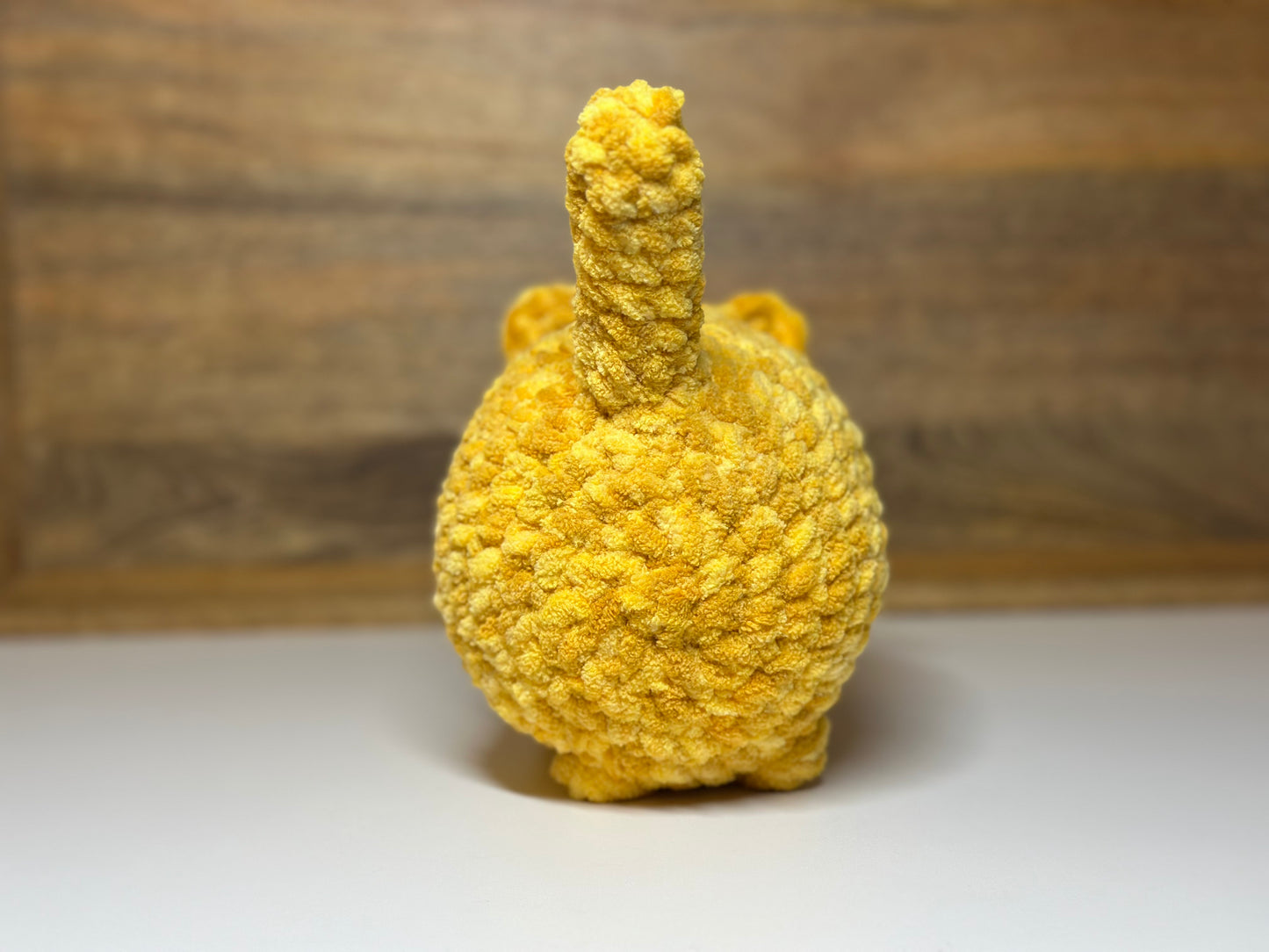 Crocheted Loaf Cat - One-Eyed Orange Tabby