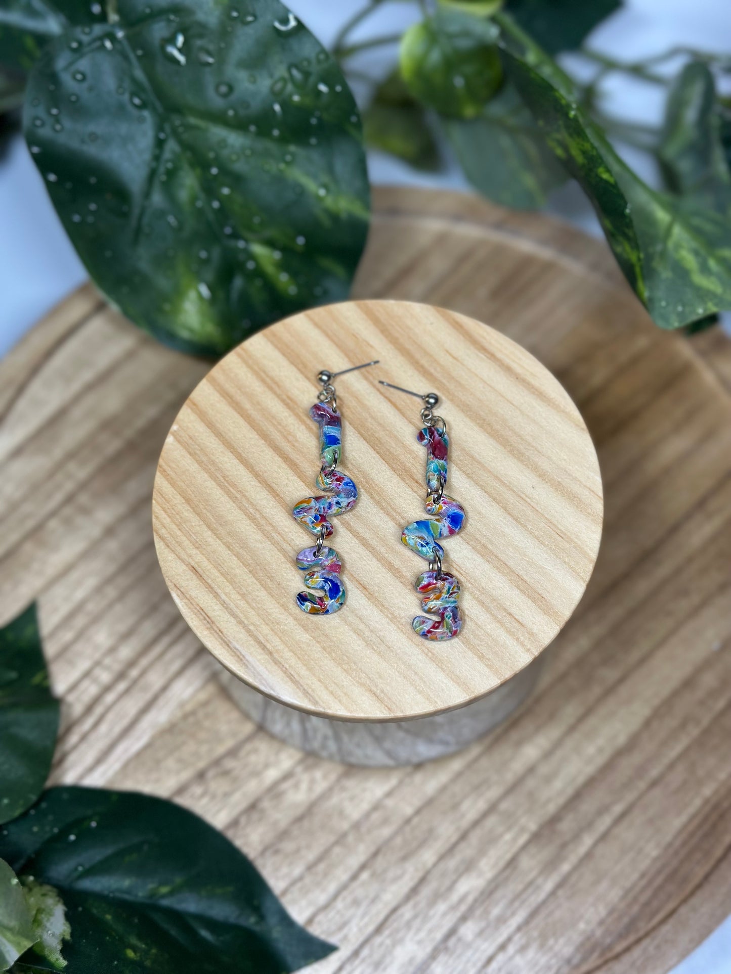 123 Earrings - Rainbow 1