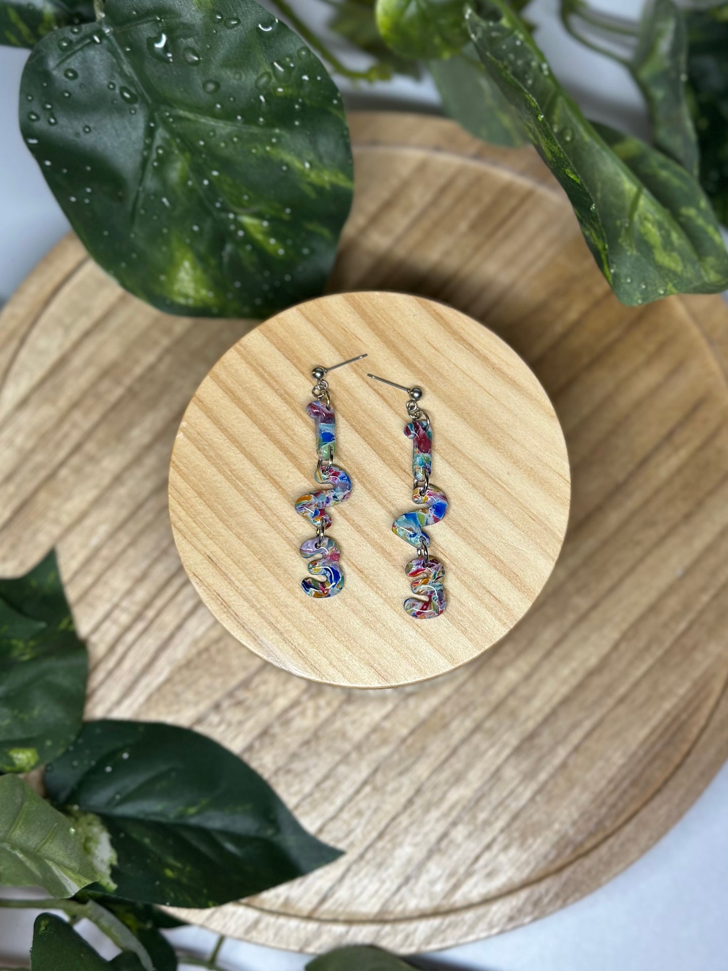 123 Earrings - Rainbow 1