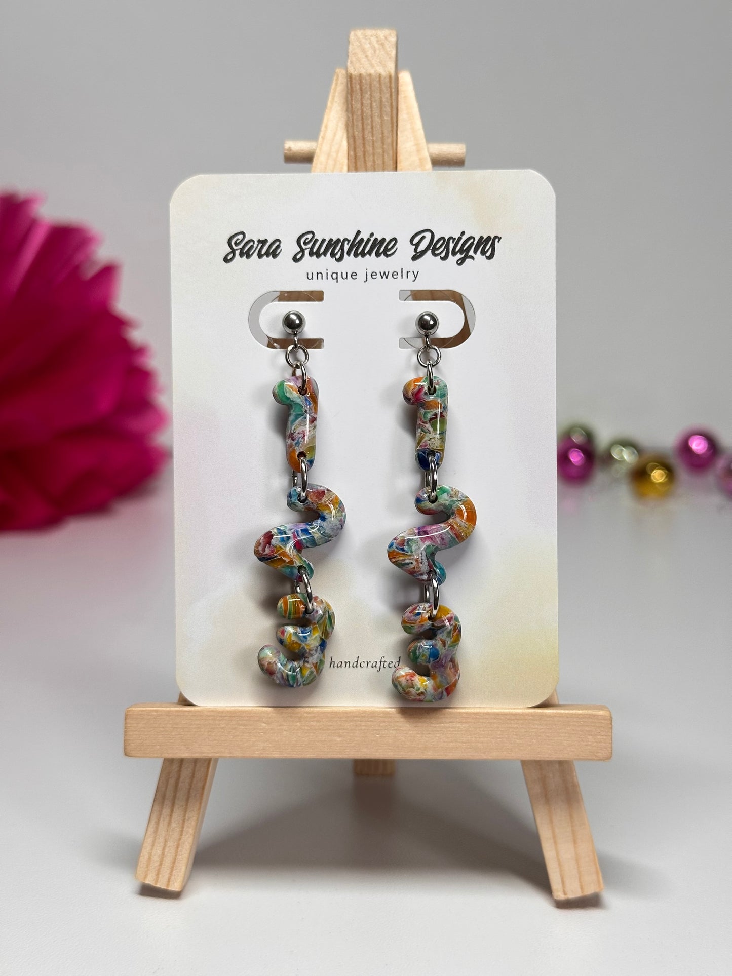 123 Earrings - Rainbow 2