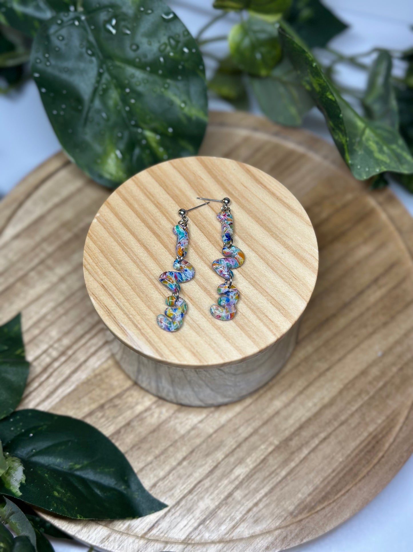 123 Earrings - Rainbow 2