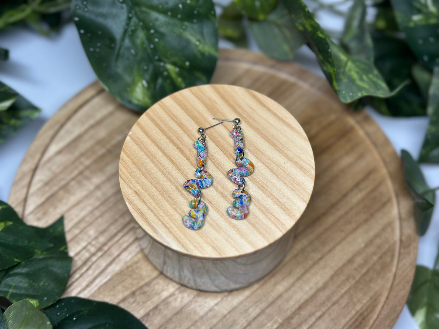123 Earrings - Rainbow 2