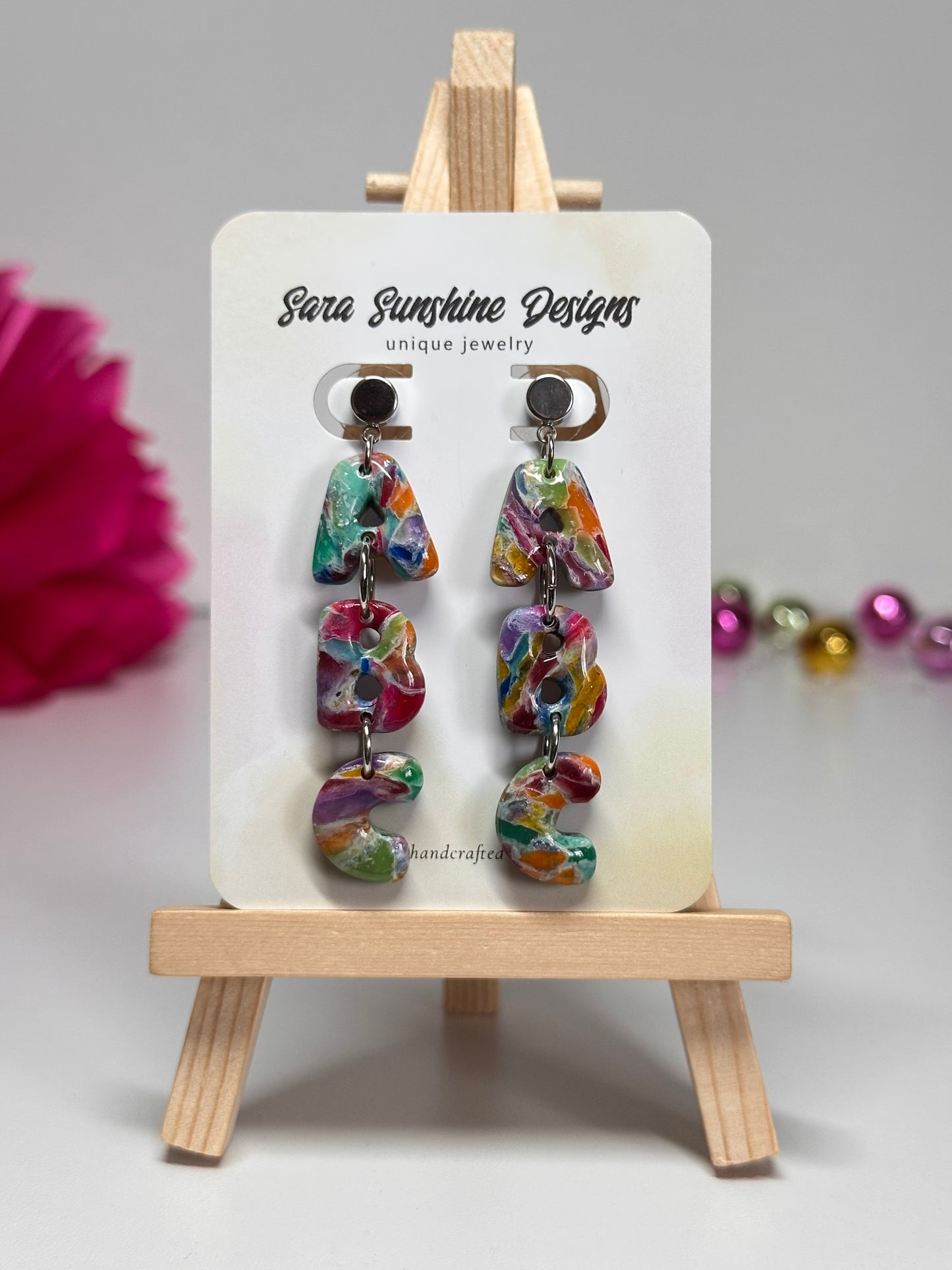ABC Earrings - Rainbow 2