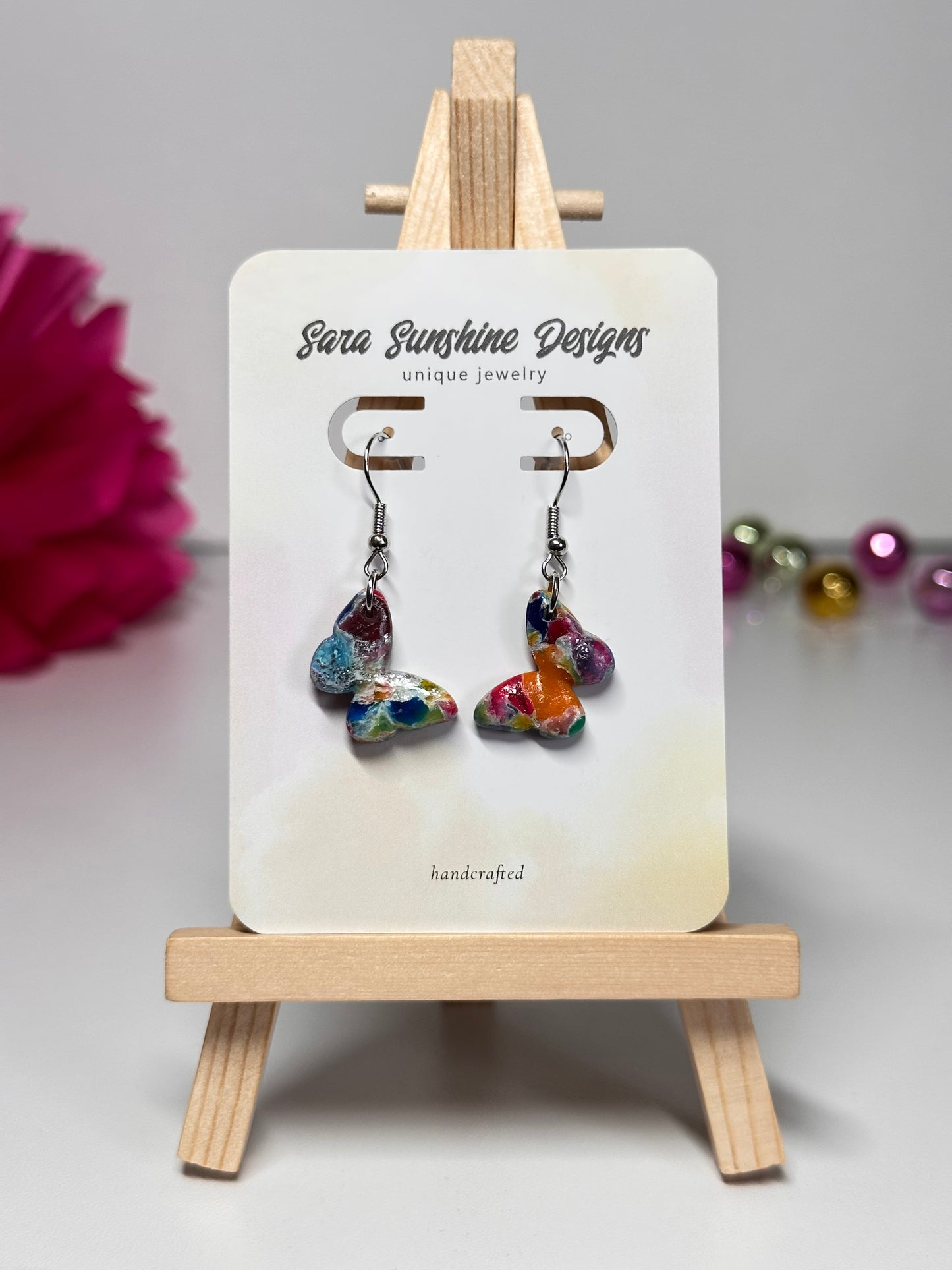 Butterfly Earrings - Rainbow 2