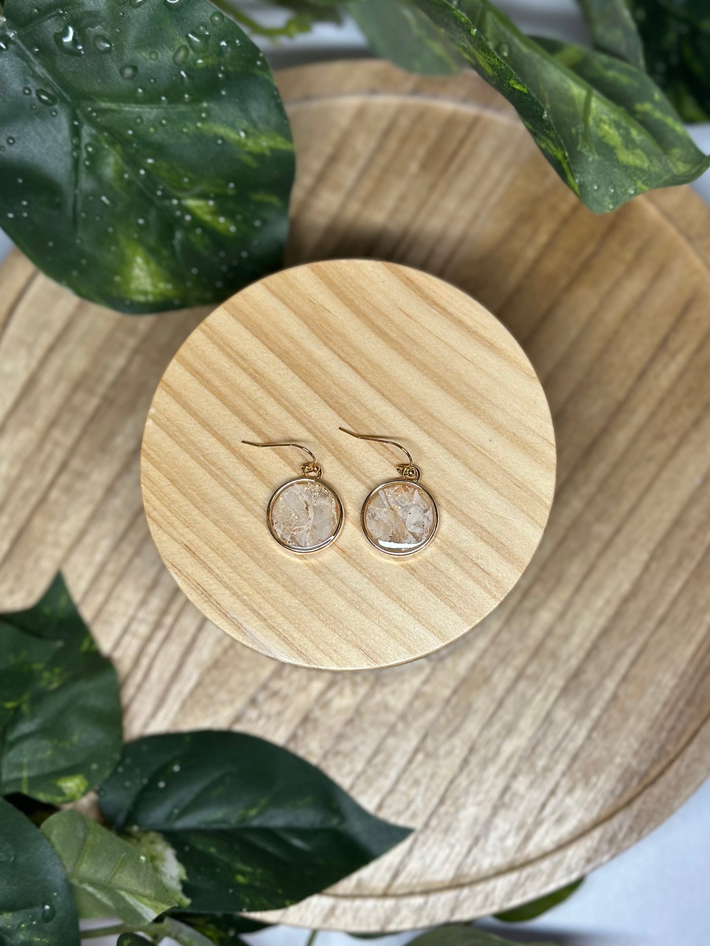 Circle Earrings - Beige