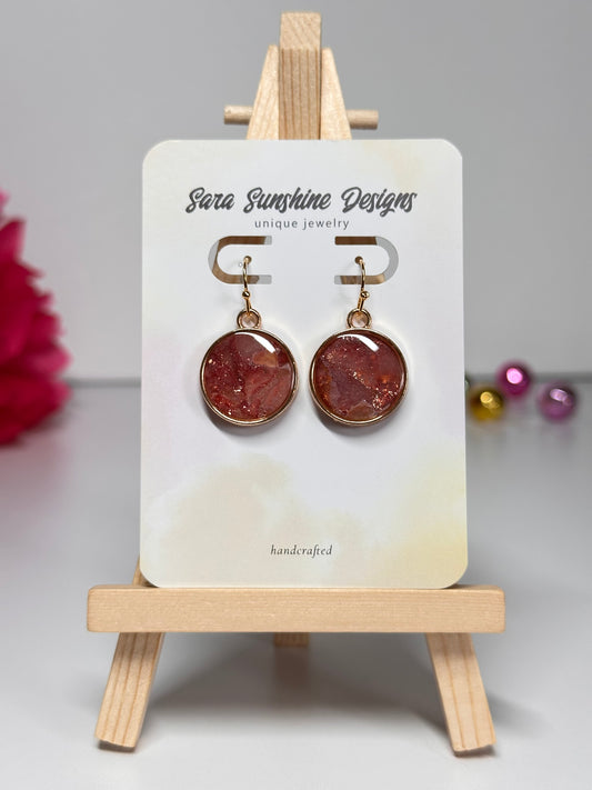 Circle Earrings - Dark Pink 1