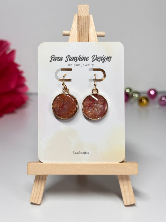 Circle Earrings - Dark Pink 2