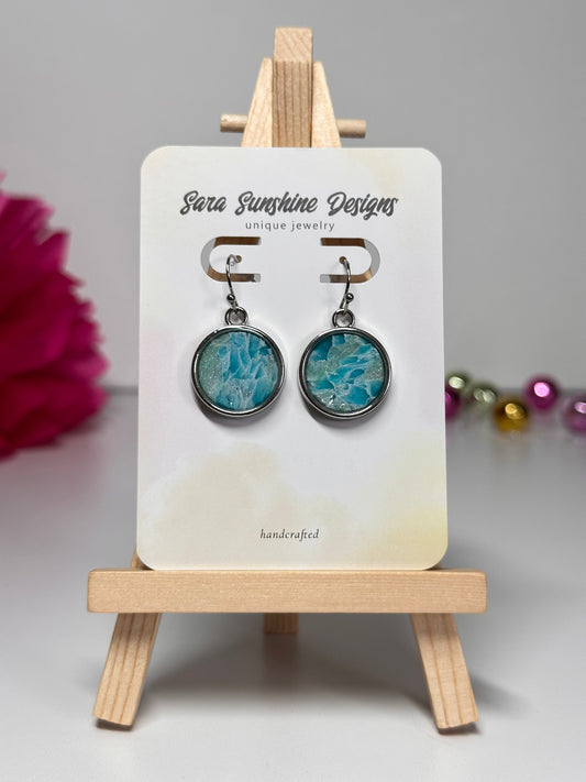 Circle Earrings - Ocean Blue 1