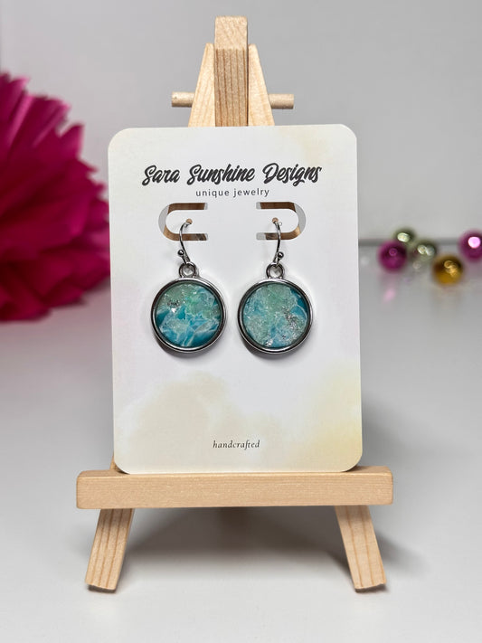 Circle Earrings - Ocean Blue 2