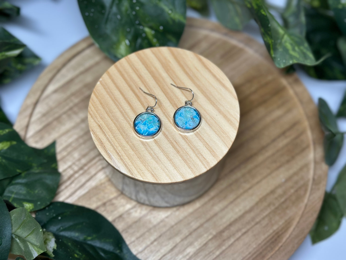 Circle Earrings - Ocean Blue 2