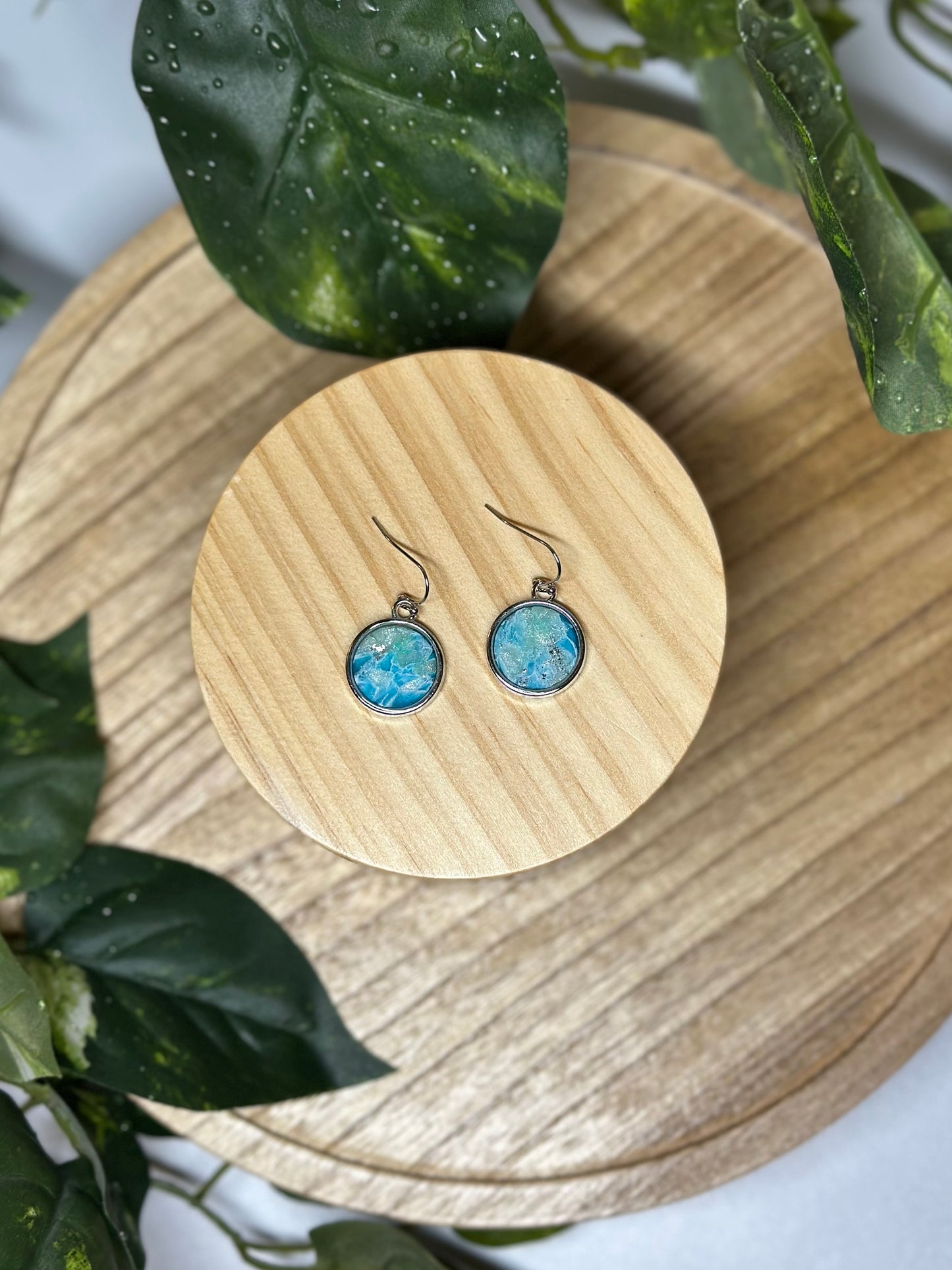 Circle Earrings - Ocean Blue 2