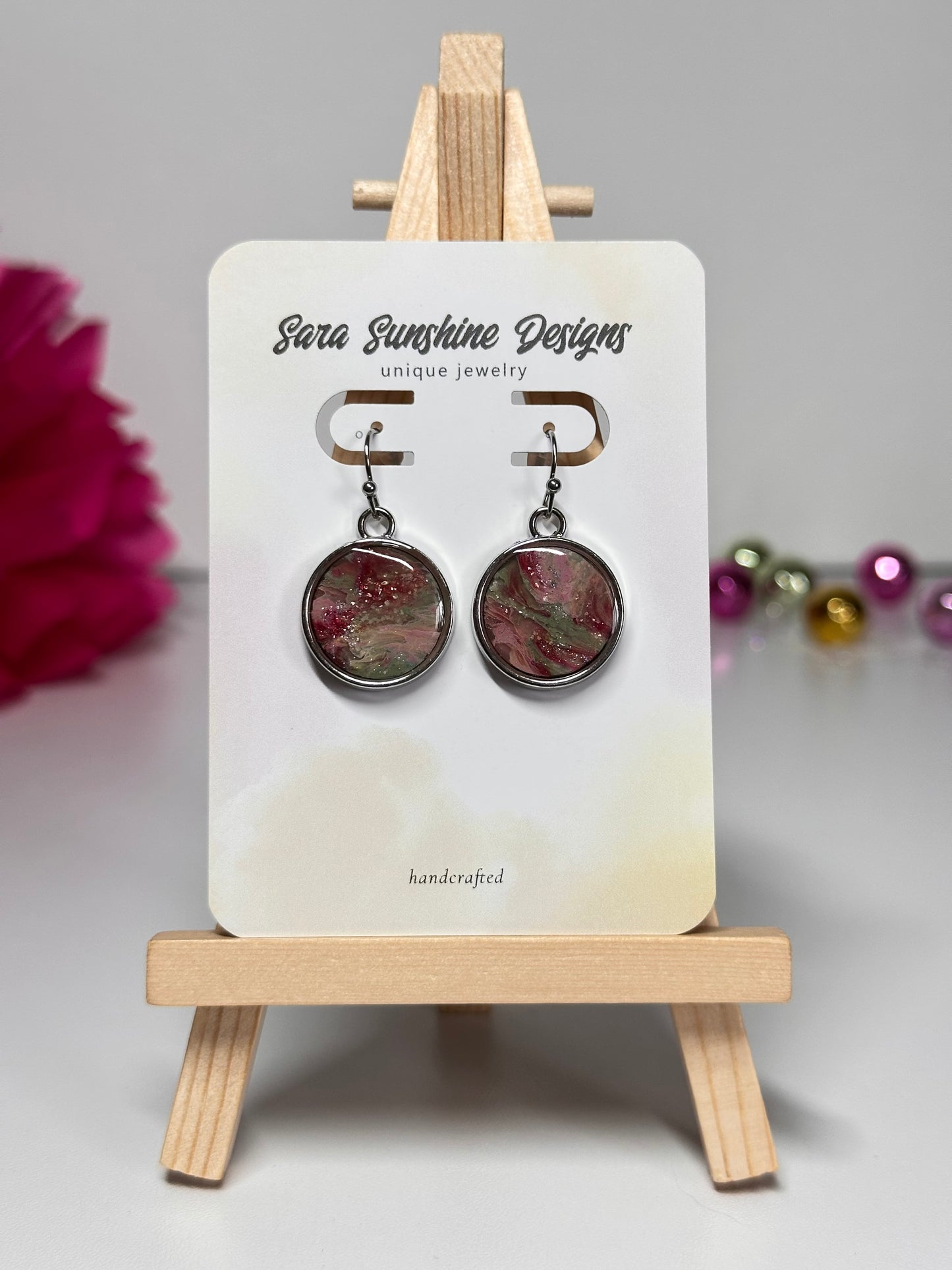 Circle Earrings - Rose 2