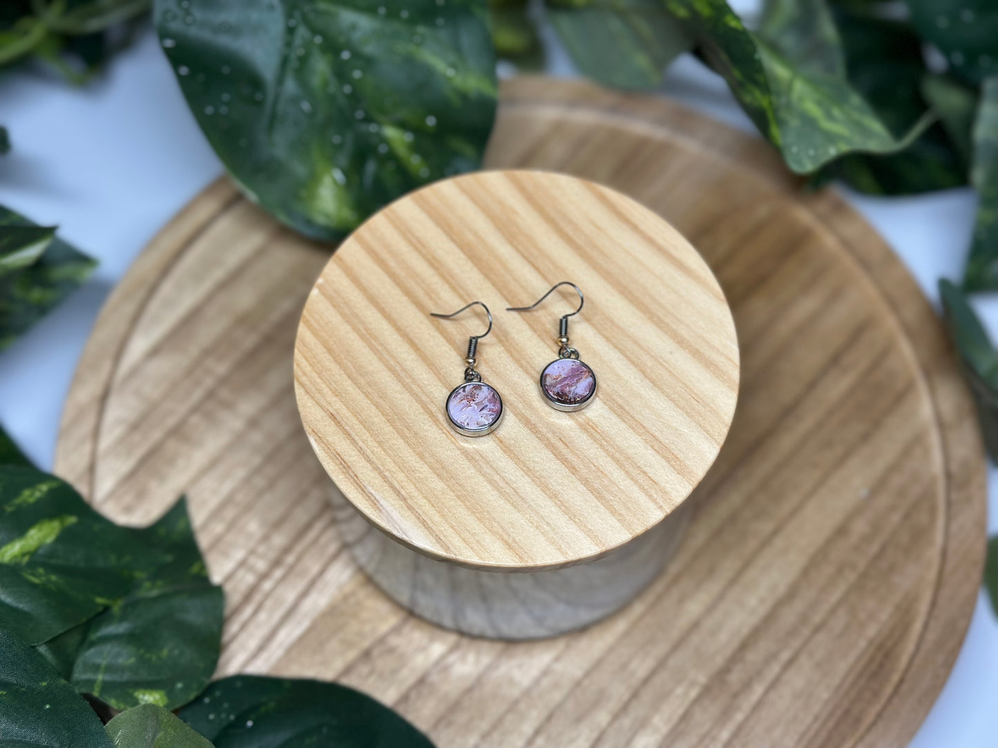 Circle Small Earrings - Purple