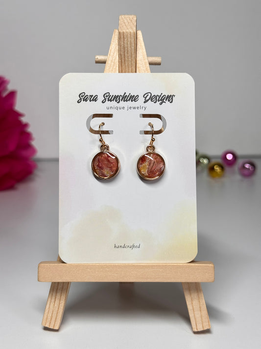 Circle Small Earrings - Yellow & Pink 2