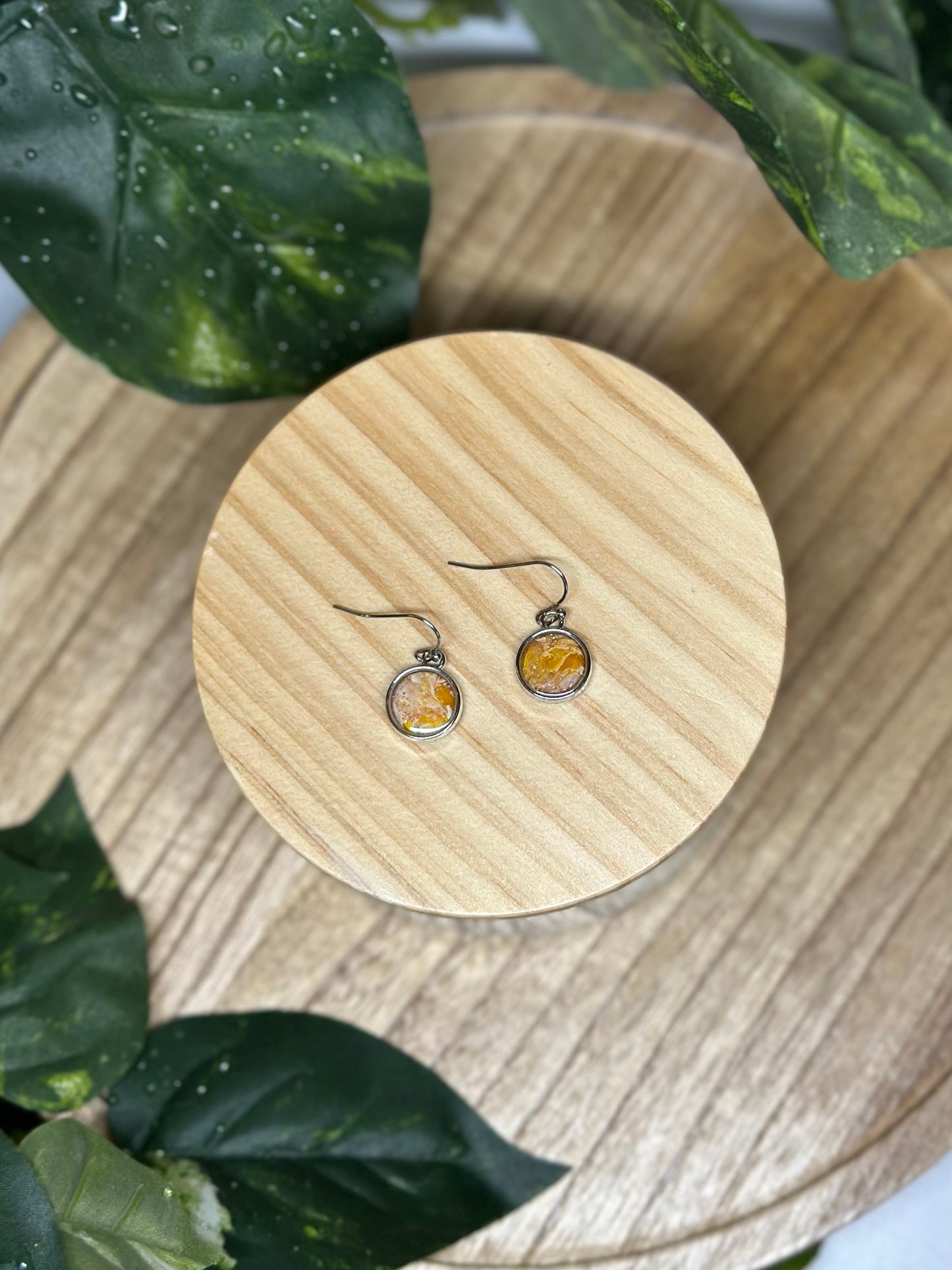 Circle Small Earrings - Yellow 1