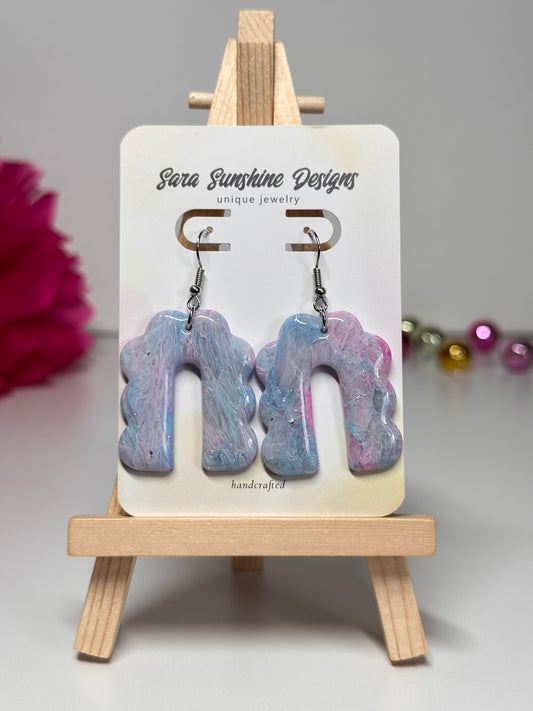 Curvy Arches Earrings - Cotton Candy