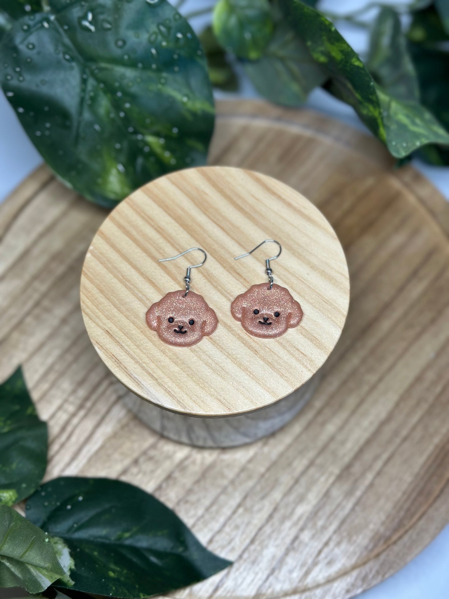 Dogs - Teddy Bear / Doodle Earrings - Apricot