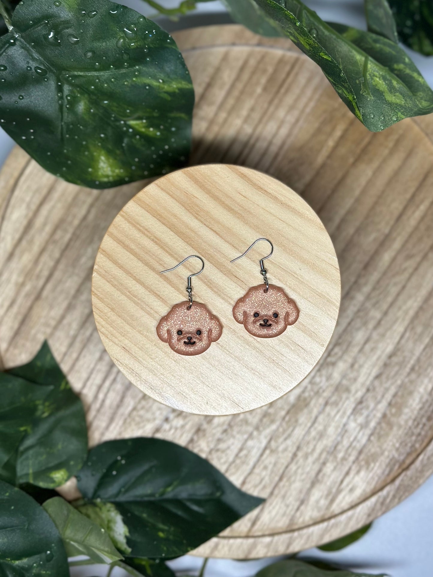 Dogs - Teddy Bear / Doodle Earrings - Apricot