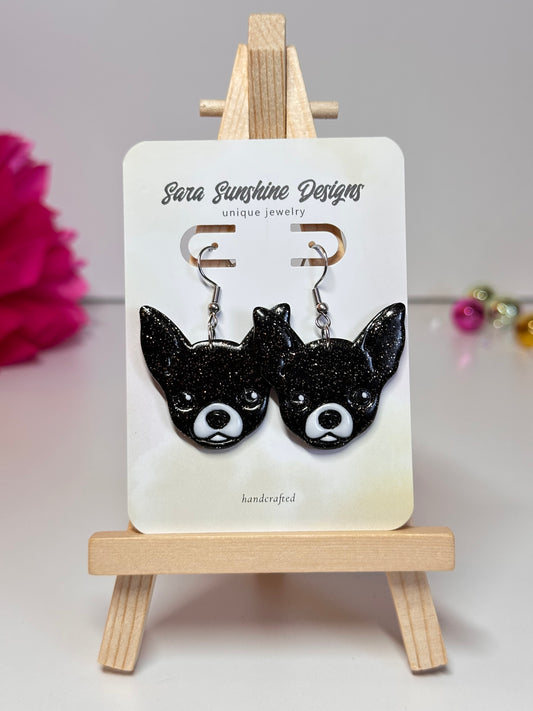 Dogs - Chihuahua Earrings - Black & White
