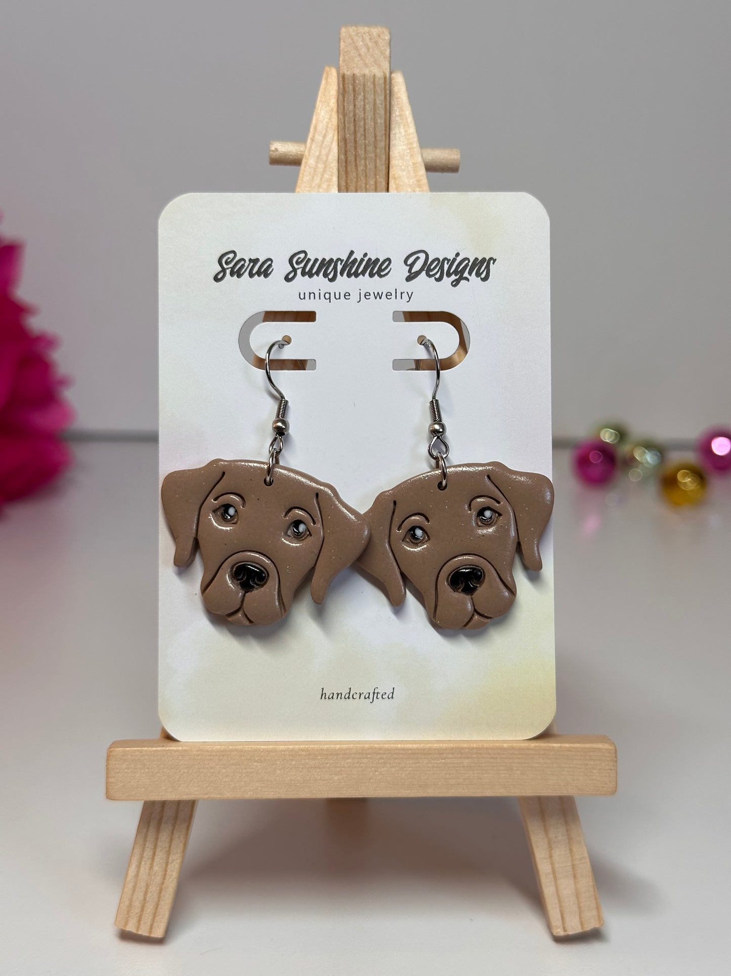 Dogs - Labrador Retriever Earrings - Tan