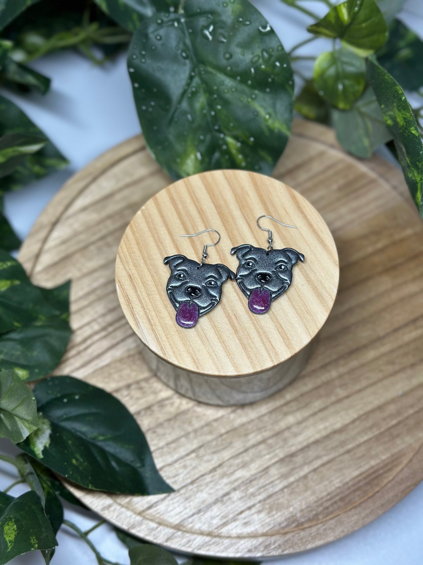 Dogs - American Bulldog / Pitbull Earrings - Silver