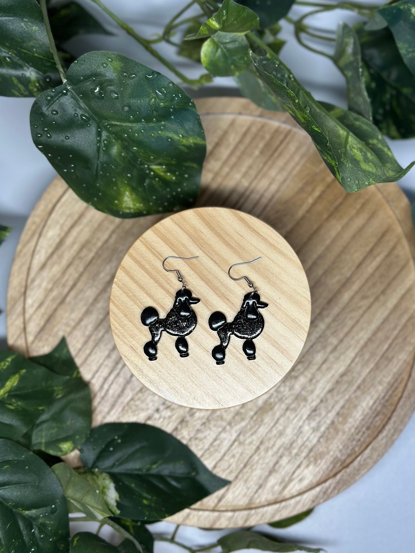 Dogs - Standard Poodle Earrings - Black