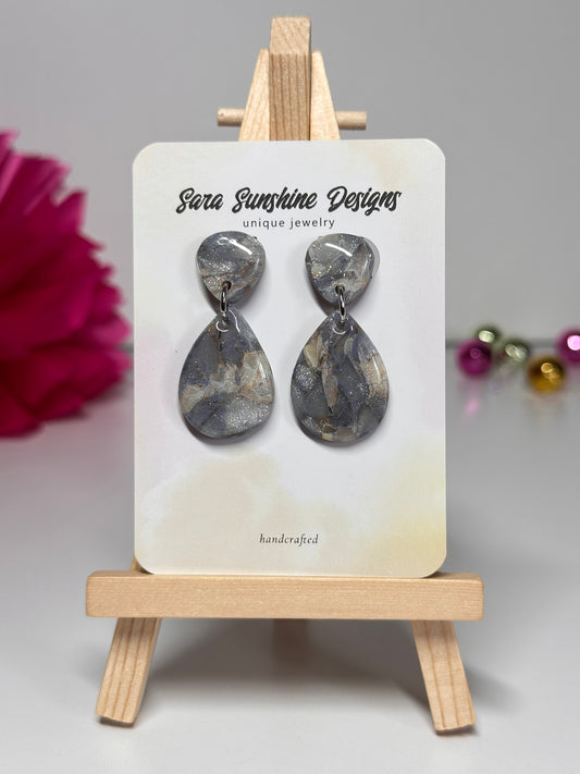 Drop Pendant Earrings - Celestial Blue