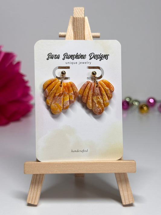 Fanned Earrings - Yellow